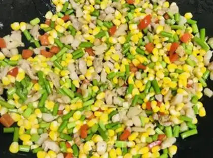 Make Garlic corn fried meat step 6