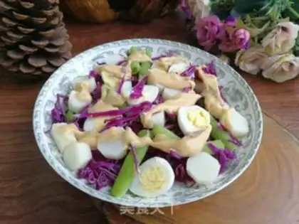 Make Quail egg purple salad step 5
