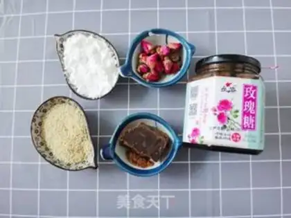 Make Sesame roses, brown powder step 0
