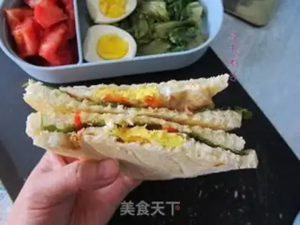 Make A sandwich and vegetables step 9