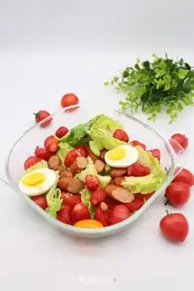 Make Ham intestinal egg and fruit salad step 12