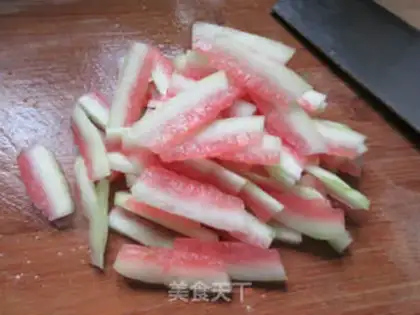 Make Seafood mushrooms and watermelon peels step 2