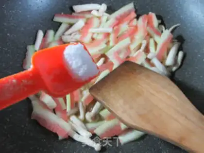 Make Seafood mushrooms and watermelon peels step 5