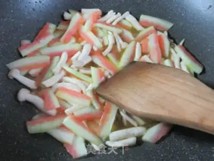 Make Seafood mushrooms and watermelon peels step 6