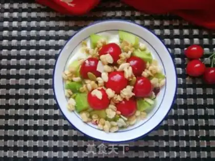 Make Sweet melon cherry yogurt bowl step 6