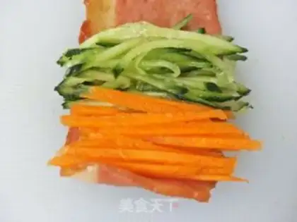 Make Bacon vegetable butterflies step 3