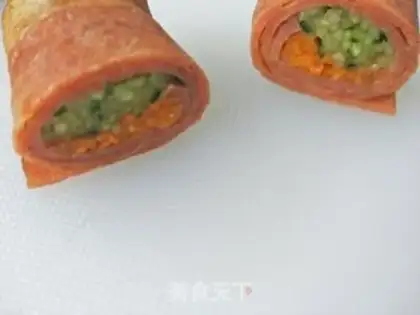 Make Bacon vegetable butterflies step 5