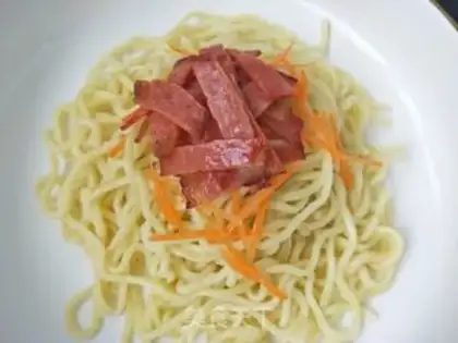 Make Italian bacon noodles step 6