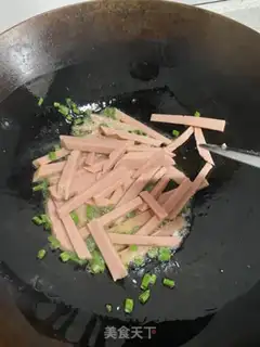 Make Ham and white mushrooms step 2