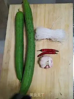 Make Garlic fan silk melon step 0