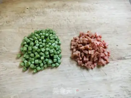 Make Olive egg fried rice step 1