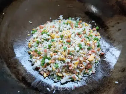 Make Olive egg fried rice step 6