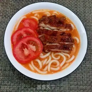 Make Black pepper chicken leg and tomato noodles step 9