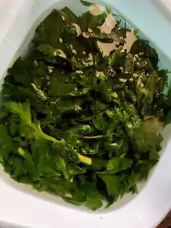 Make Sesame sauce with celery leaves step 4