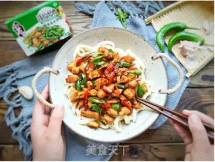 Make Twin pepper chicken noodles step 13