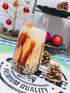 Make Net pearls of dirty milk tea step 7