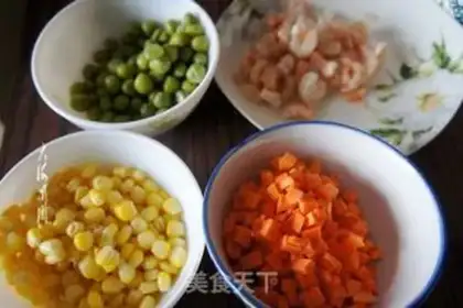 Make Peas corn and shrimp step 1