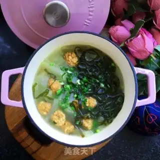 Make Seaweed melon meatball soup step 9