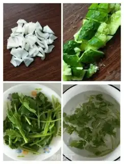 Make cucumber onions with cold ears step 3