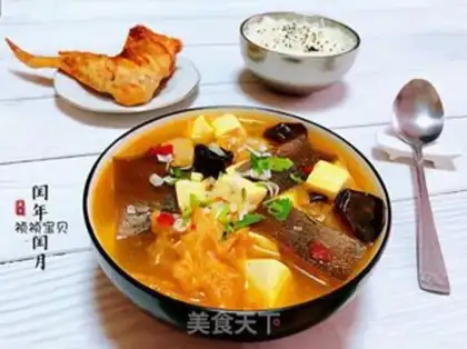Make Hot cabbage tofu seaweed soup step 10