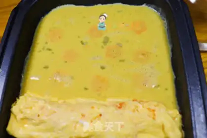 Make Carrot flowers, thick egg burns step 8