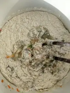 Make Vegetable shrimp cake step 2