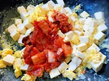 Make Tofu eggs and spicy cabbage step 8
