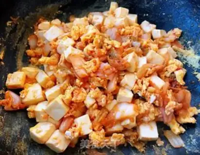 Make Tofu eggs and spicy cabbage step 9