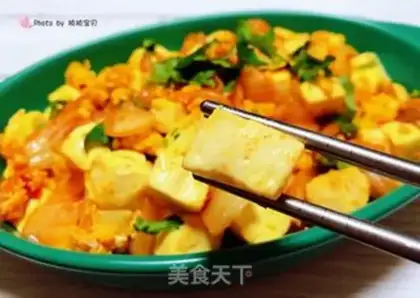 Make Tofu eggs and spicy cabbage step 13