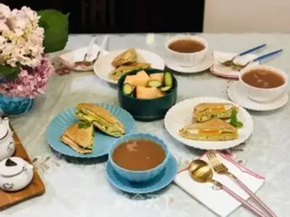 Make Green tea egg sandwich step 15