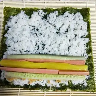 Make Simple sushi rolls step 7