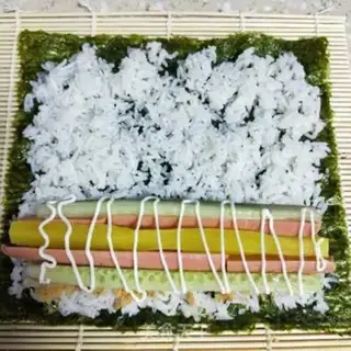Make Simple sushi rolls step 8