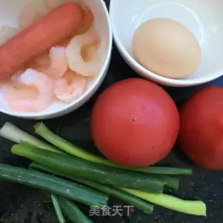 Make Shrimp ham noodles step 1