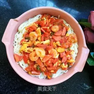 Make Shrimp ham noodles step 11