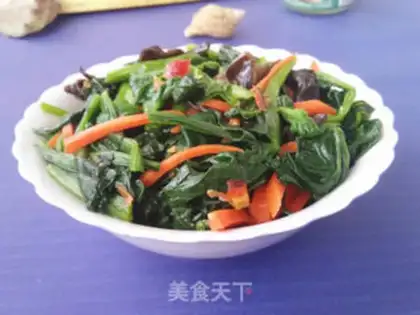 Make Shrimp chow and spinach step 8