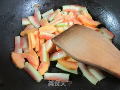 Make Watermelon peeled papayas step 5