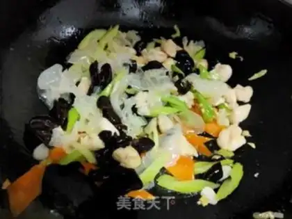 Make Double-eared chicken step 17