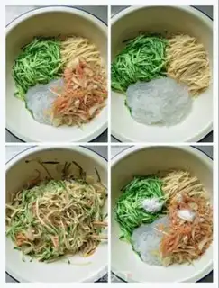 Make Dry tofu cucumber onions step 5