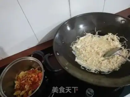 Make Golden pins and mushrooms and Japanese tofu step 5