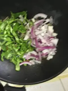 Make The green pepper onions step 5