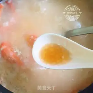 Make Seafood congee step 16