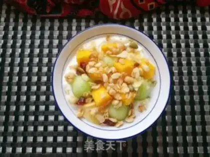 Make Banana mango melon yogurt bowl step 8