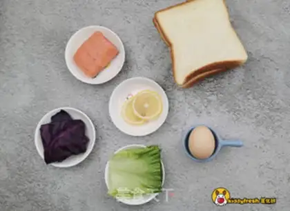 Make A salmon mini sandwich step 0