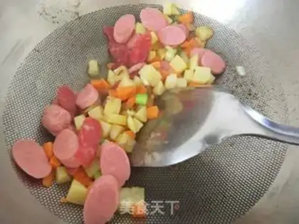 Make Weenie sausage potato rice step 4