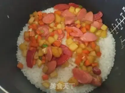 Make Weenie sausage potato rice step 5