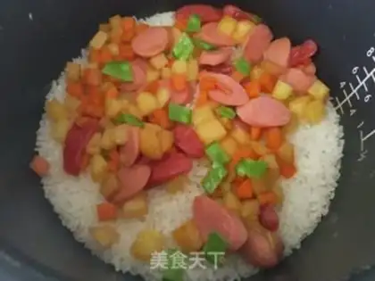 Make Weenie sausage potato rice step 6