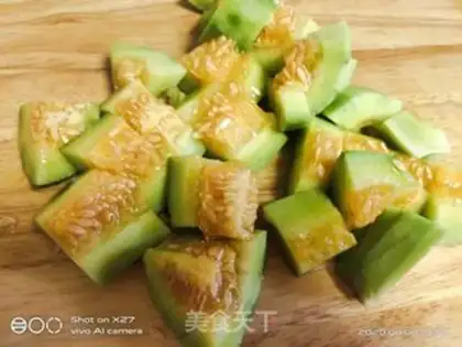 Make Eggs and melon corn salad step 0