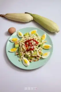 Make Eggs and melon corn salad step 4