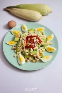 Make Eggs and melon corn salad step 5