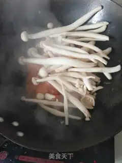 Make Tomato eggs with white mushrooms step 8